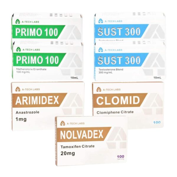 PACK MUSCLE SEC NIVEL II (INYECCIÓN) A TECH LABS SUSTANON + PRIMOBOLAN + PCT (8 SEMANAS)