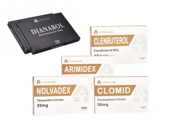 PAQUETE DE MÚSCULO SECO ORAL A TECH LABS DIANABOL CLENBUTEROL PCT 8 SEMANAS 1