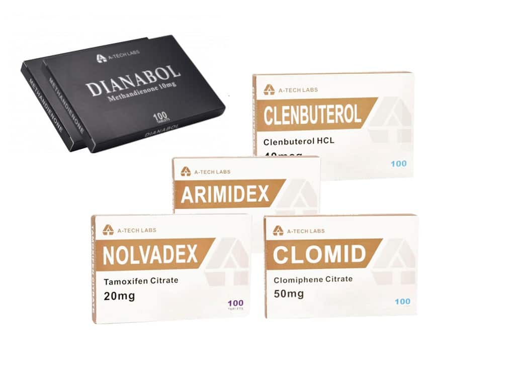 PAQUETE DE MÚSCULO SECO ORAL A TECH LABS DIANABOL CLENBUTEROL PCT 8 SEMANAS 1