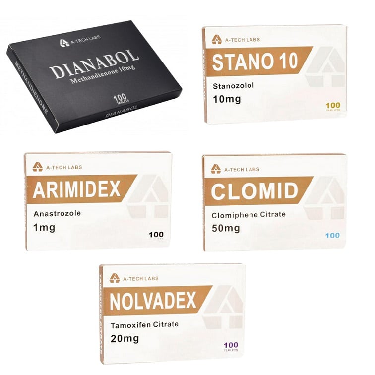 Paquete para ganar masa muscular magra Esteroides orales Dianabol Winstrol 4 semanas A Tech Labs 1