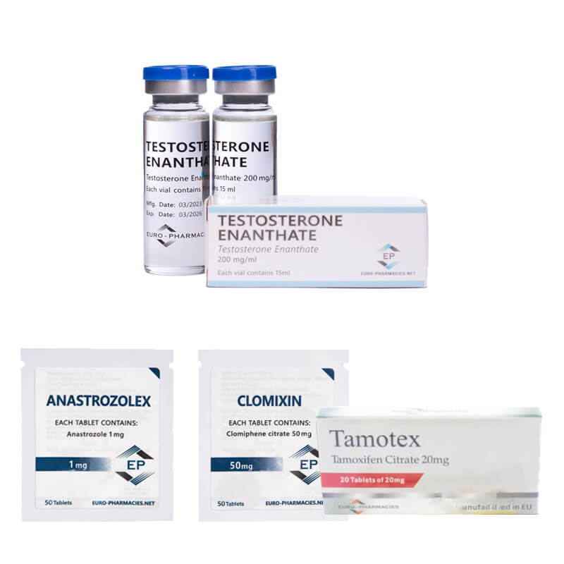 Pack para aumento de masa muscular (INYECCIÓN) TESTOSTERONA ENANTATO 250 + PROTECCIÓN + PCT Euro Pharmacies