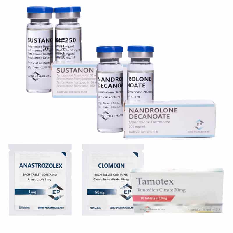 Paquete de aumento de masa NIVEL II (INYECCIÓN): SUSTANON 250 + DECA 250 + PCT (8 semanas) Euro Pharmacies