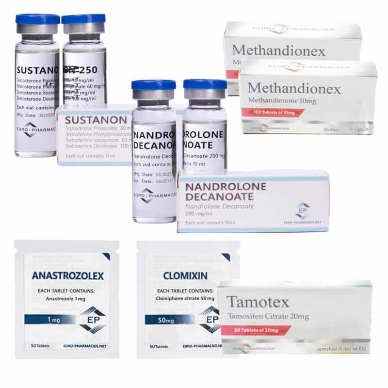 Paquete para aumento de masa muscular NIVEL III (INYECCIÓN): SUSTANON + DECA + DIANABOL (8 semanas) Euro Pharmacies