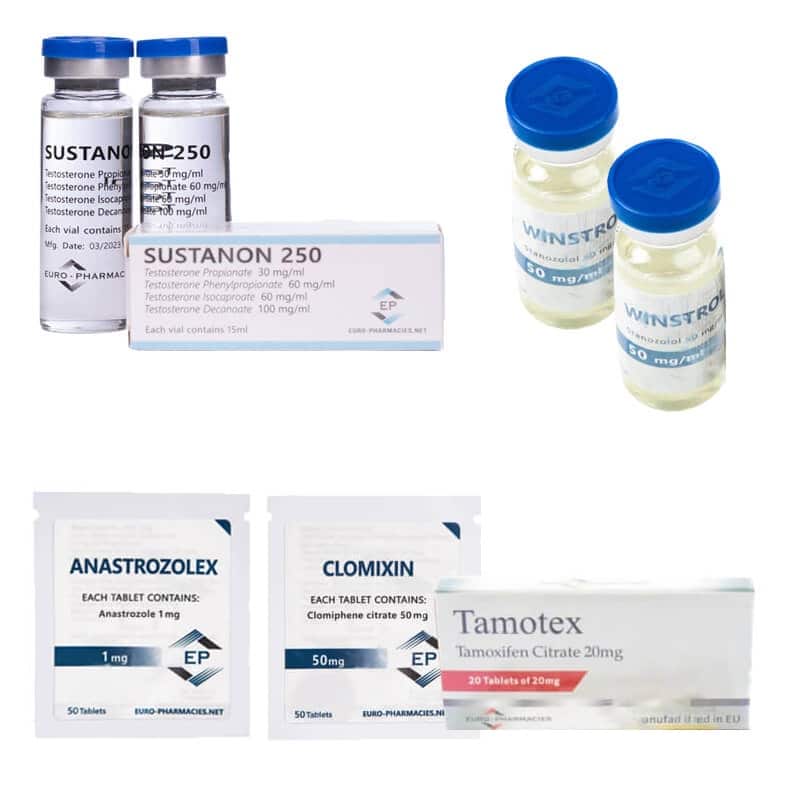 Paquete de aumento de masa muscular magra NIVEL II (INYECCIÓN) Sustanon + Estanozolol (8 semanas) Euro Pharmacies