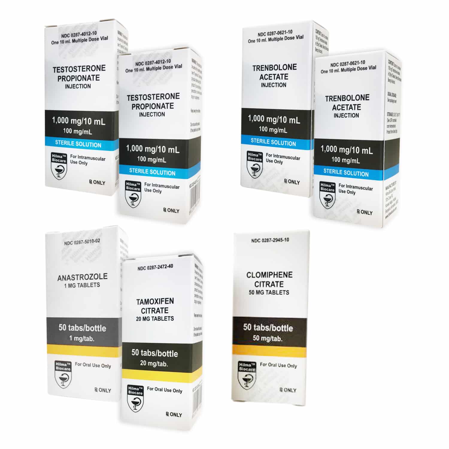 Paquete Hilma para ganar masa muscular magra: Propionato de testosterona + Acetato de trembolona + PCT (6 semanas)