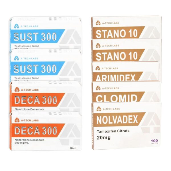 Paquete para aumentar la masa muscular magra (inyección oral) Sustanon + Deca + Winstrol (8 semanas) A Tech