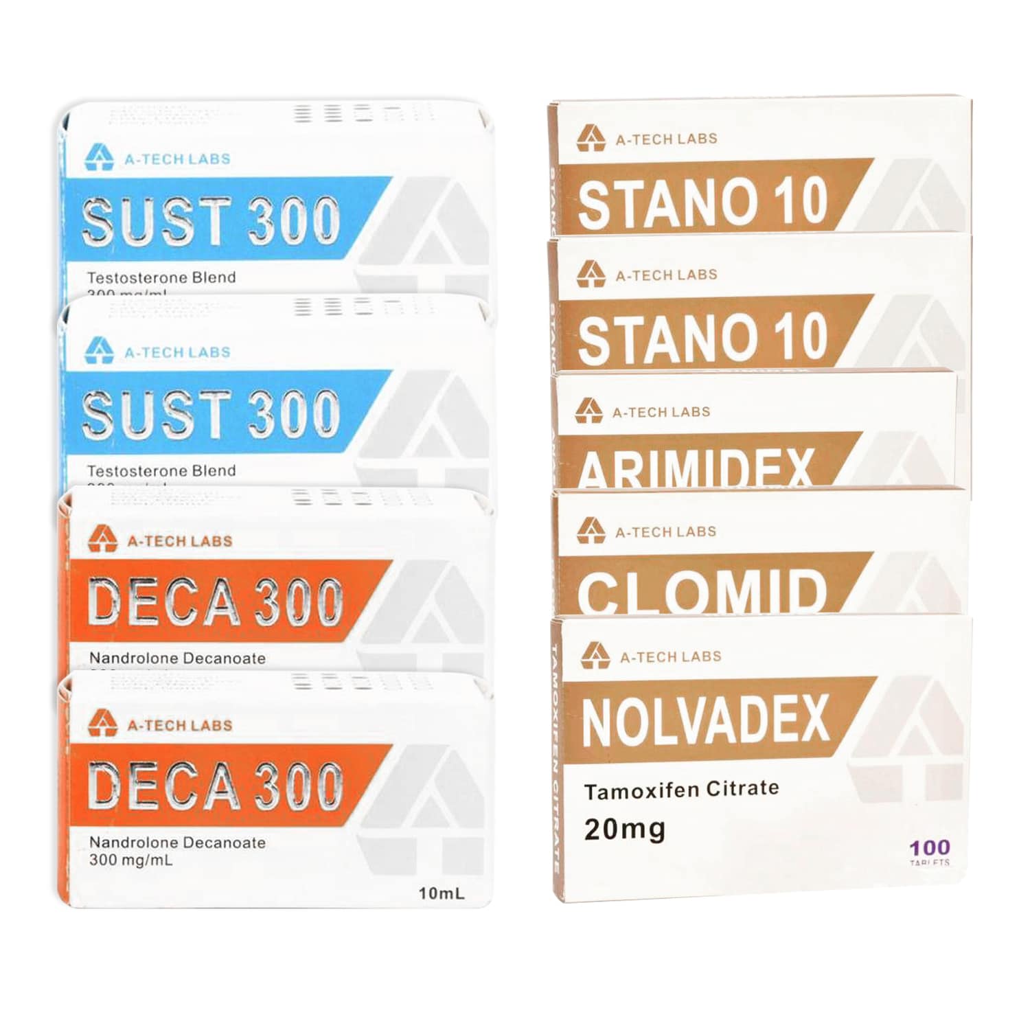 Paquete para aumentar la masa muscular magra (inyección oral) Sustanon + Deca + Winstrol (8 semanas) A Tech