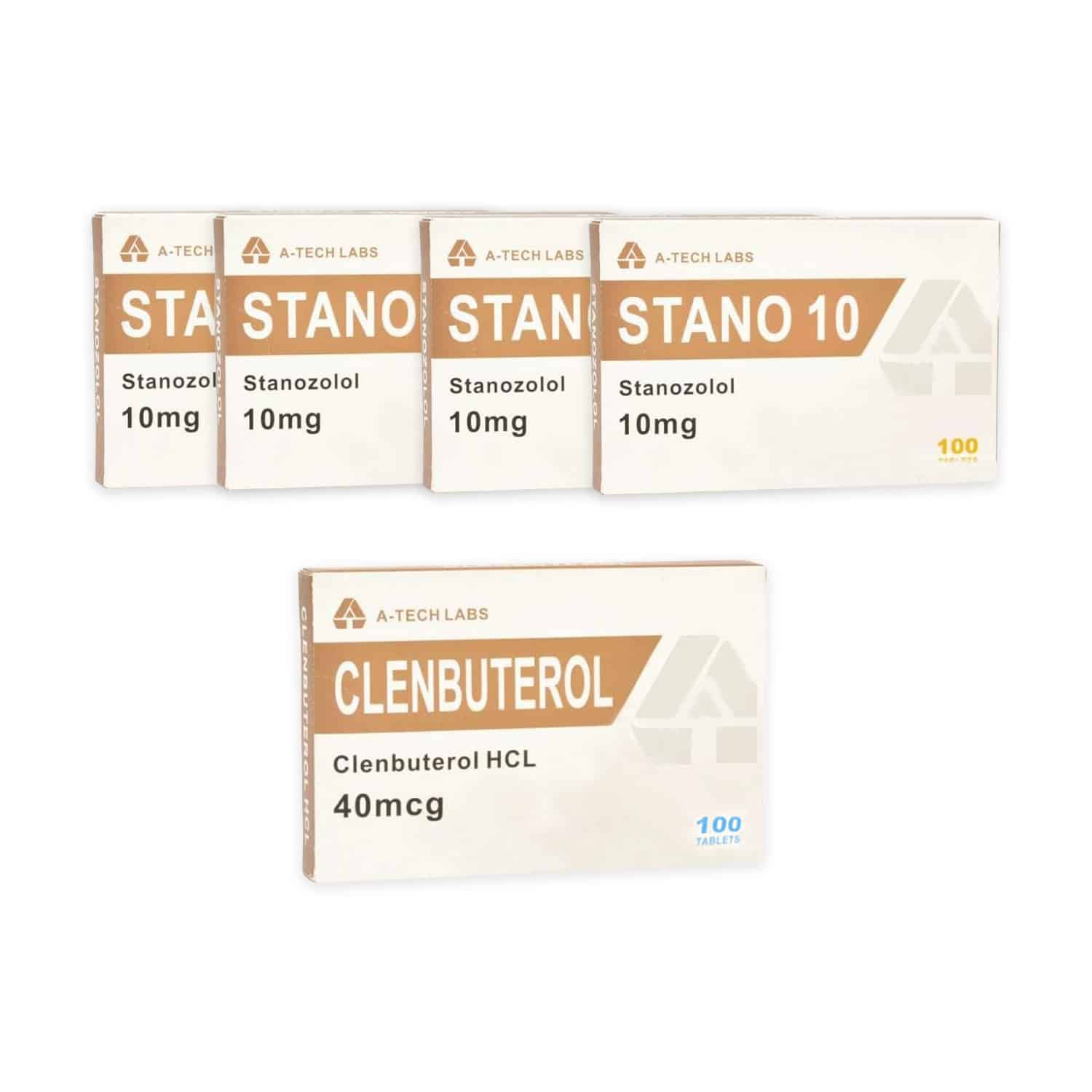 Paquete seco de esteroides orales Winstrol+ Clenbuterol de Tech Labs (10 semanas)