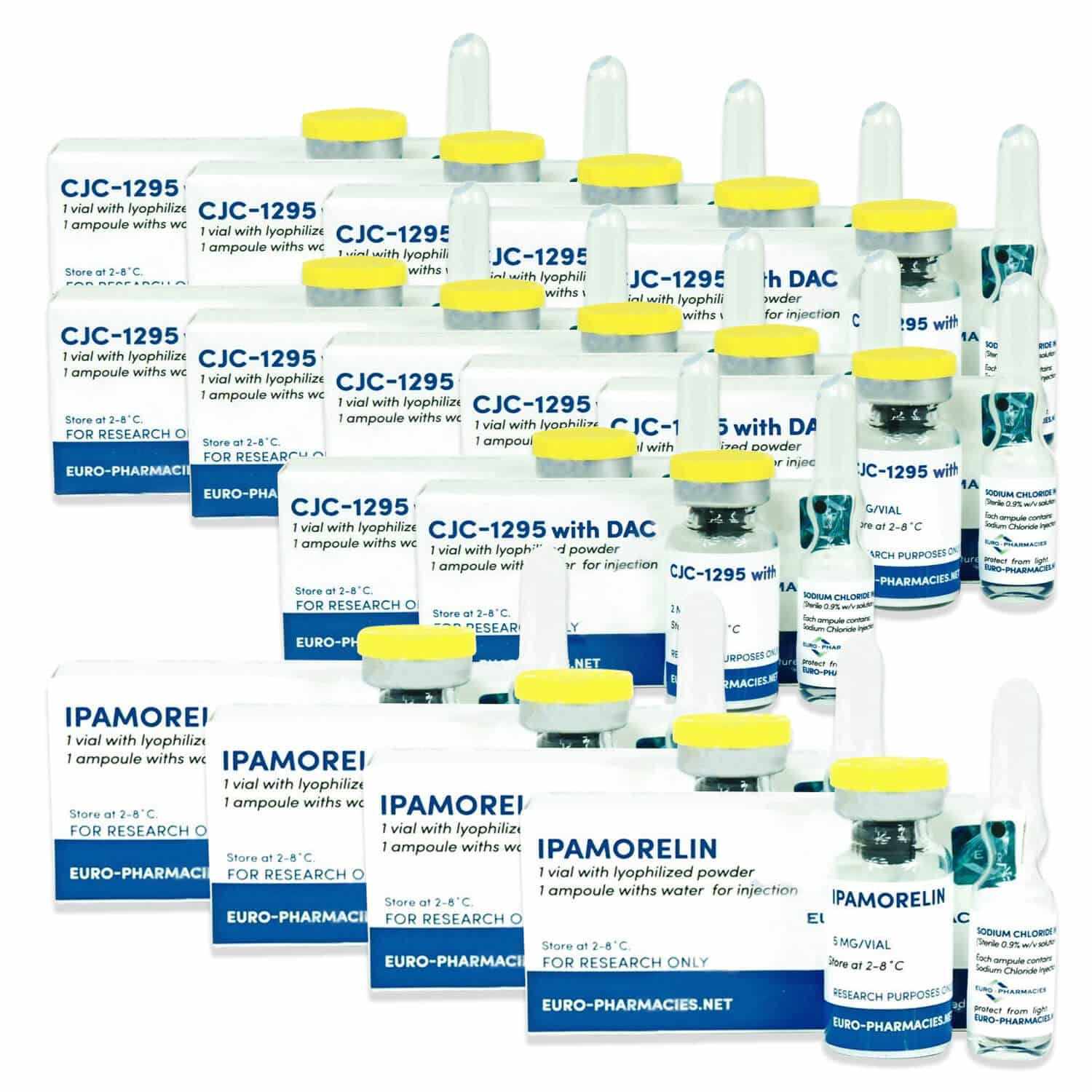 Pack de péptidos antiedad Euro Pharmacies Ipamorelin CJC 1295 DAC (12 semanas)