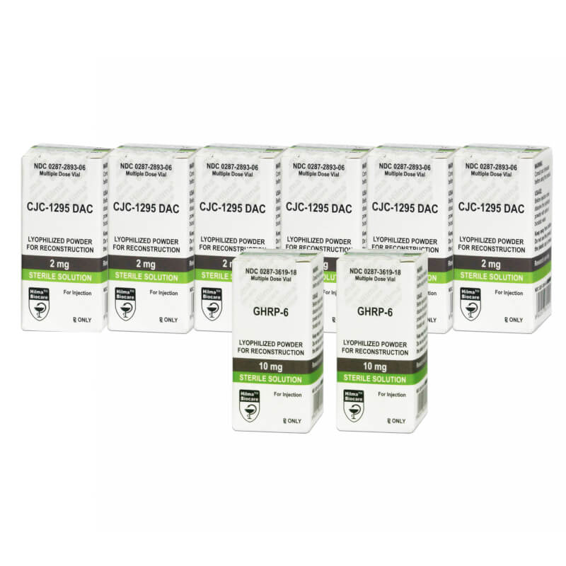 Paquete de péptidos para aumento de masa muscular intermedio GHRP 6 CJC 1295 DAC Hilma Biocare (12 semanas)