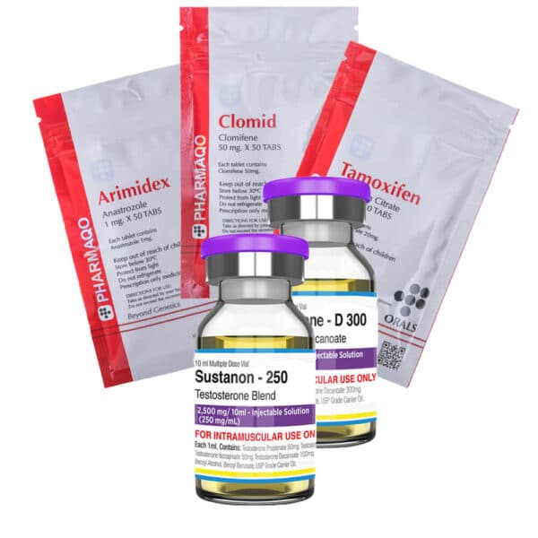 1 paquete clásico para aumento de masa muscular, 8 semanas, Sustanon, Deca, Durabolin, Protección PCT, Pharmaqo Labs, 600×600