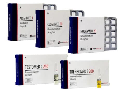 Paquete de aumento de masa muscular magra NIVEL 1, inyección de cipionato de testosterona, enantato de trembolona, PCT de 10 semanas, Deus Medical 463×348