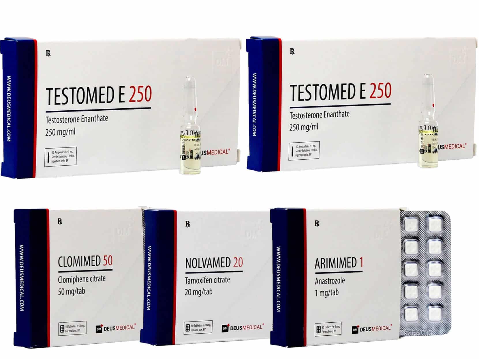 Paquete para ganar masa muscular de 8 semanas con protección de enantato de testosterona para PCT (Deus Medical)