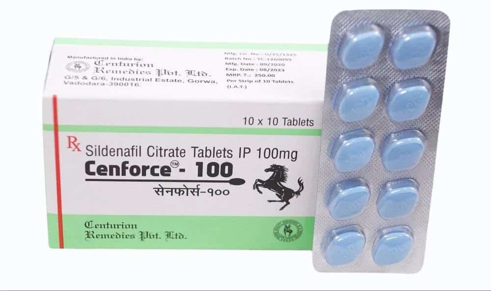 Cenforce 100 MG (Citrato de Sildenafil 100 mg) (100 comprimidos) - CENTURION