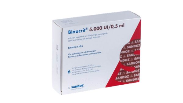 Binocrit 5000 UI 0,5 ml. Solución inyectable en jeringas precargadas. Epoetina Alfa Sandoz.