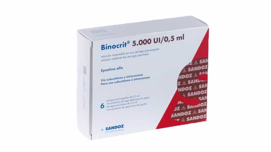 Binocrit 5000 UI 0,5 ml. Solución inyectable en jeringas precargadas. Epoetina Alfa Sandoz.