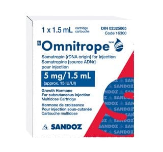 Somatropina Omnitrope 15 UI 5 mg 1.5 ml Cartucho Sandoz