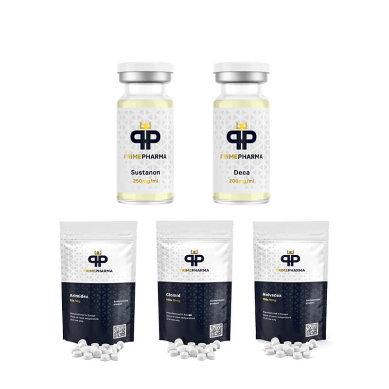 Paquete de aumento de masa NIVEL I (INYECCIÓN) SUSTANON 250 + DECA DURABOLIN 250 (8 semanas) PRIME PHARMA