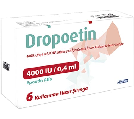 Dropotein 4000 UI 0,4 ml. 6 Solución inyectable en jeringas precargadas Epoetina Alfa Drogsan