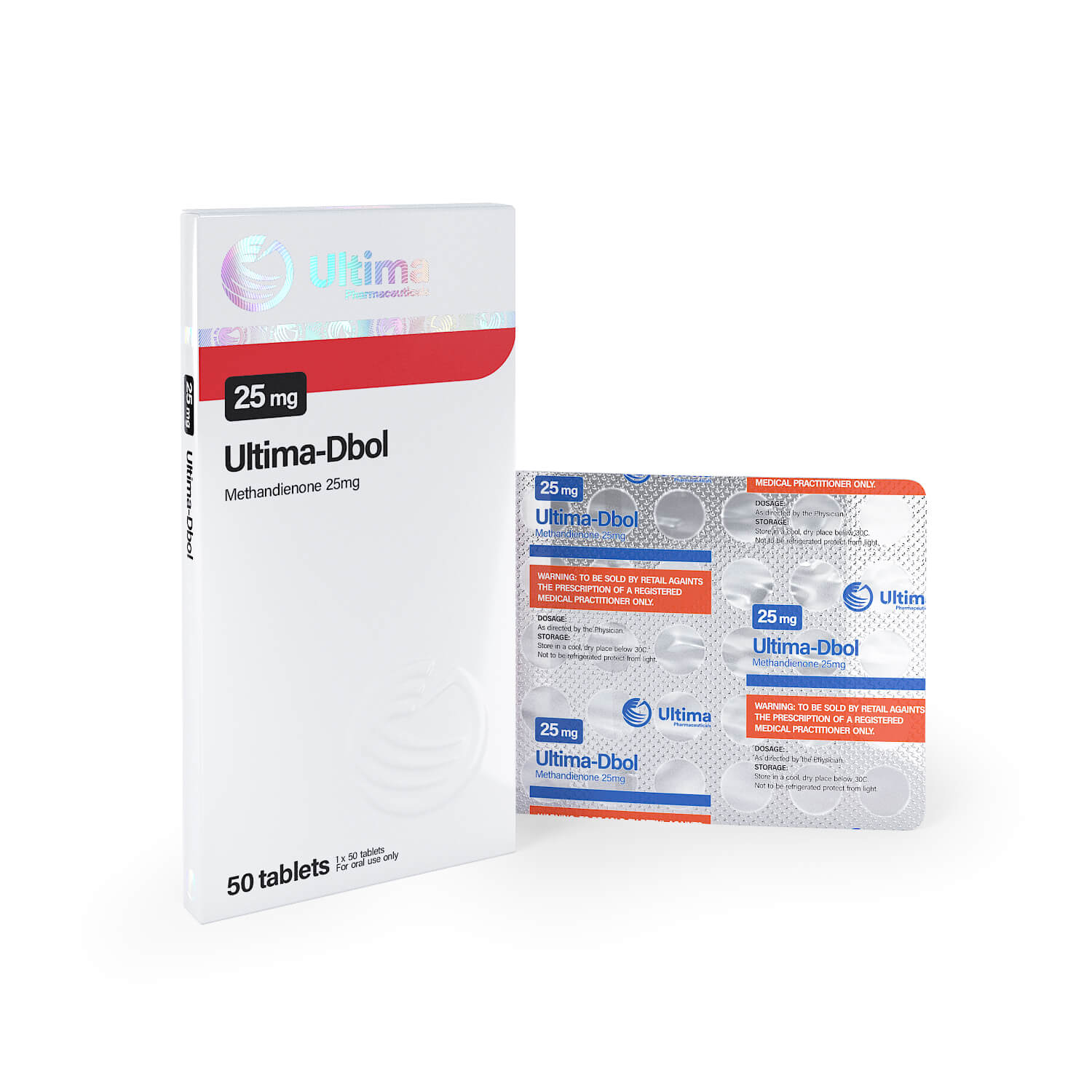 Ultima Dbol 25, 50 pastillas de 25 mg