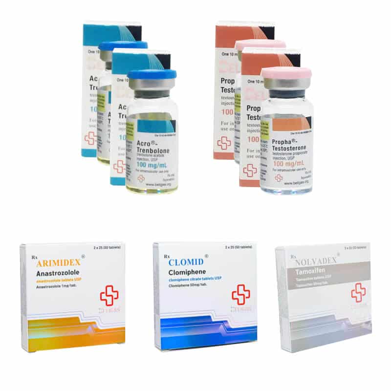 Paquete para ganar masa muscular magra: Propionato de testosterona + Acetato de trembolona + PCT (6 semanas) Beligas Pharmaceuticals International