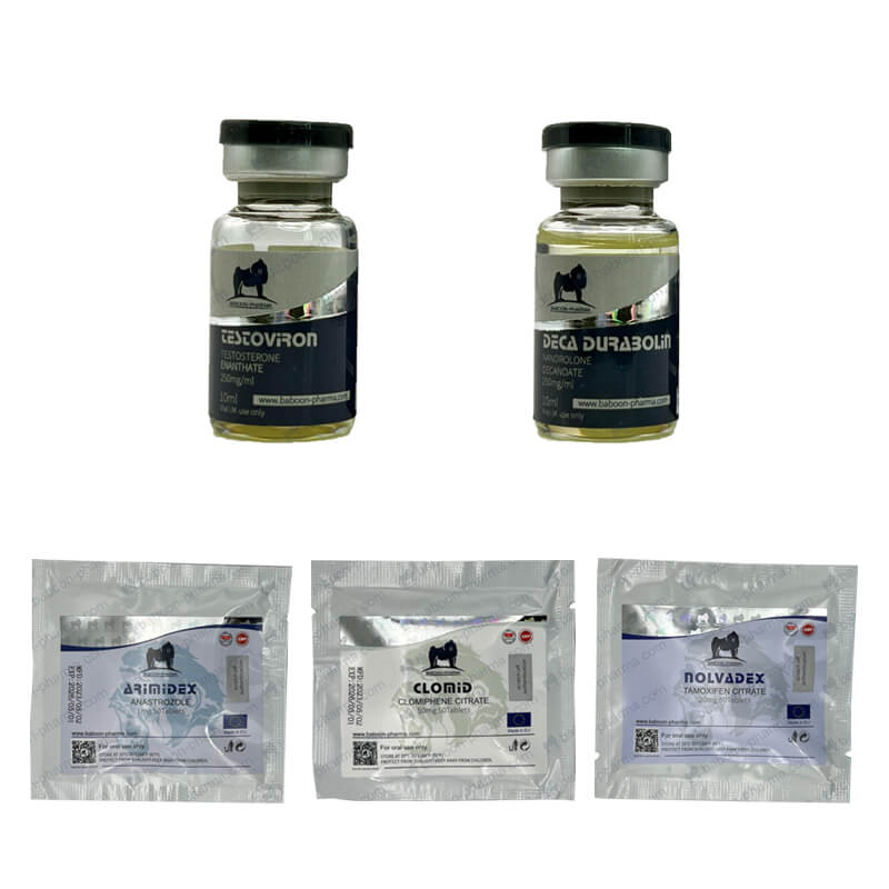 Paquete de aumento de masa muscular de 8 semanas de Baboon Pharma: Inyección de enantato 250 DECA