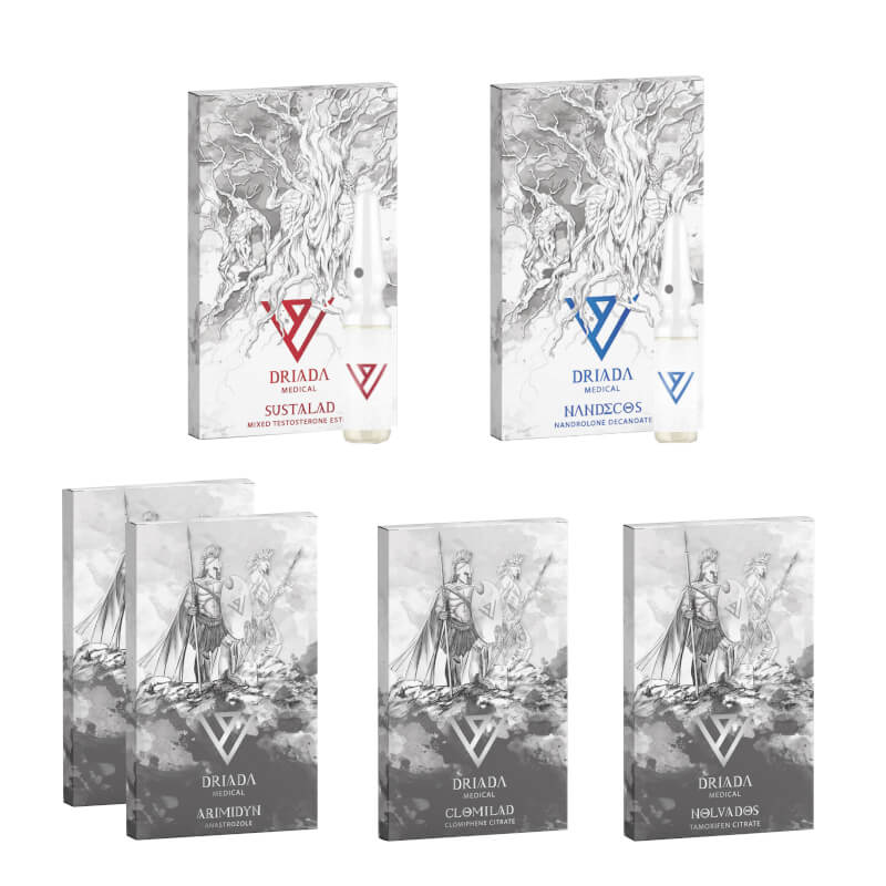 Paquete para aumento de masa NIVEL I INYECCIÓN SUSTANON DECA PCT 8 semanas Driada