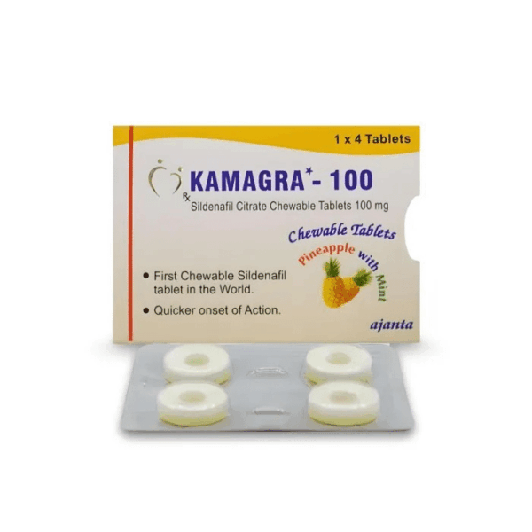 Kamagra 100 Piña y Menta Citrato de Sildenafil CT 1×4 Farmacia UE