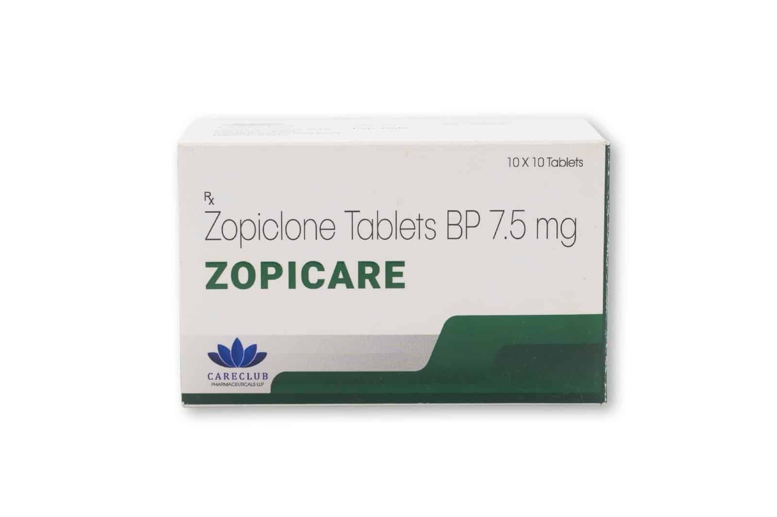 Zopicare 7,5 mg Zopiclona 100 comprimidos Farmacia UE