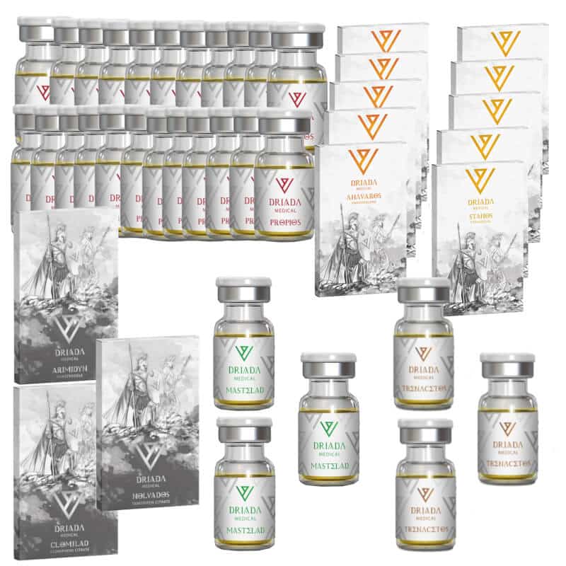 PAQUETE DE GANANCIA DE MASA SECA EXTREMA Test P Tren A Mast P Anavar Winstrol Oral 16 semanas DRIADA