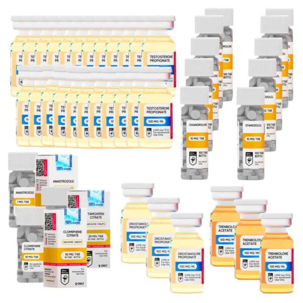 PAQUETE DE GANANCIA DE MASA MAGRA EXTREMA Testosterona Proteína Trenbolona Mastazolamida Anavar Winstrol Oral 16 semanas HILMA