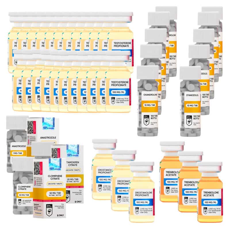 PAQUETE DE GANANCIA DE MASA MAGRA EXTREMA Testosterona Proteína Trenbolona Mastazolamida Anavar Winstrol Oral 16 semanas HILMA