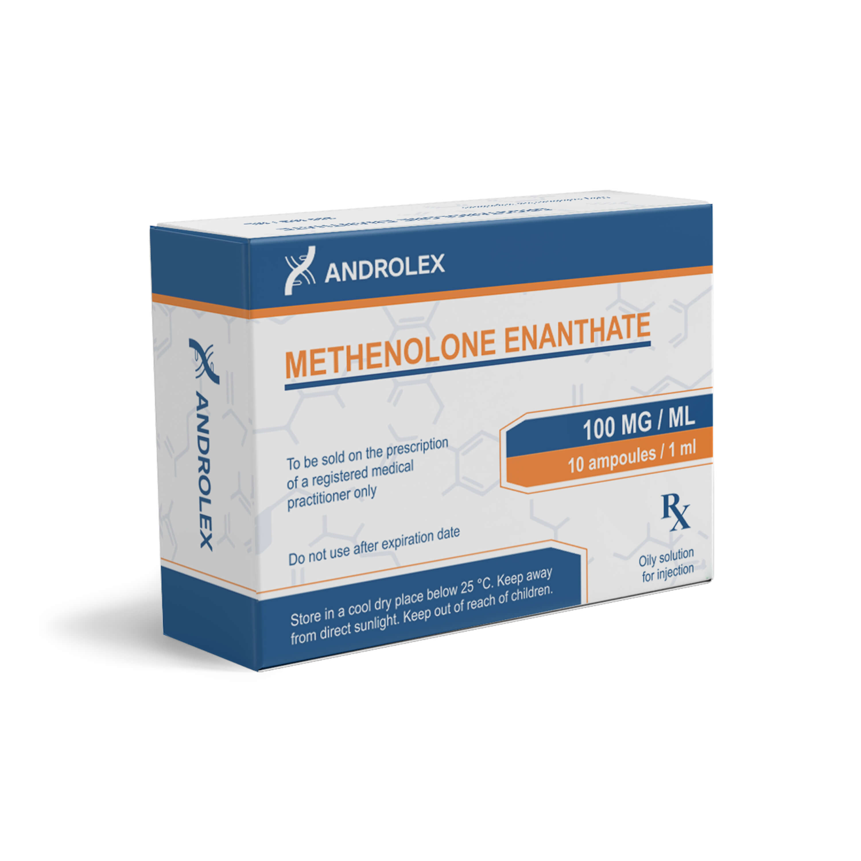 Caja de ampollas de androlex, enantato de metenolona