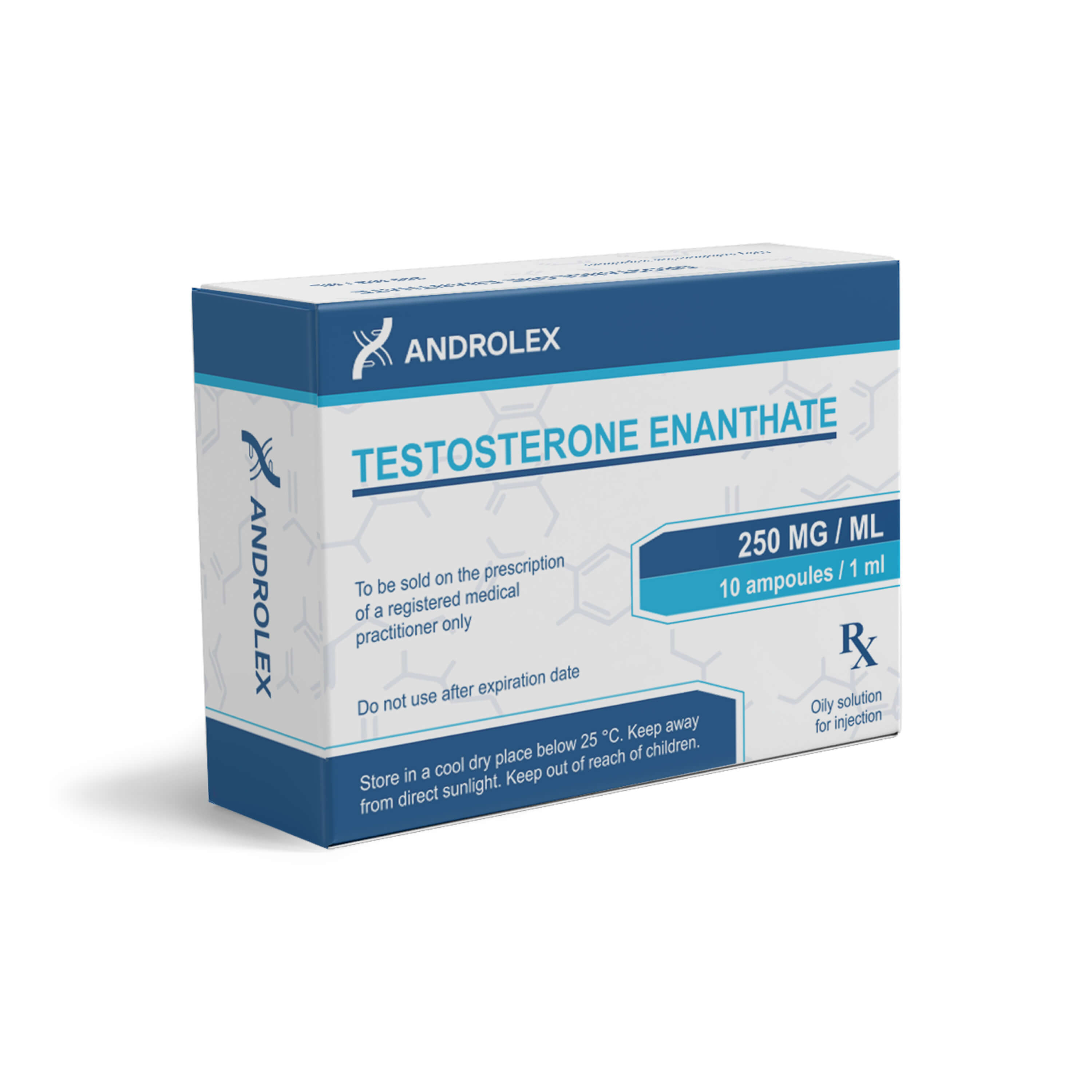Caja de ampollas de Androlex, enantato de testosterona