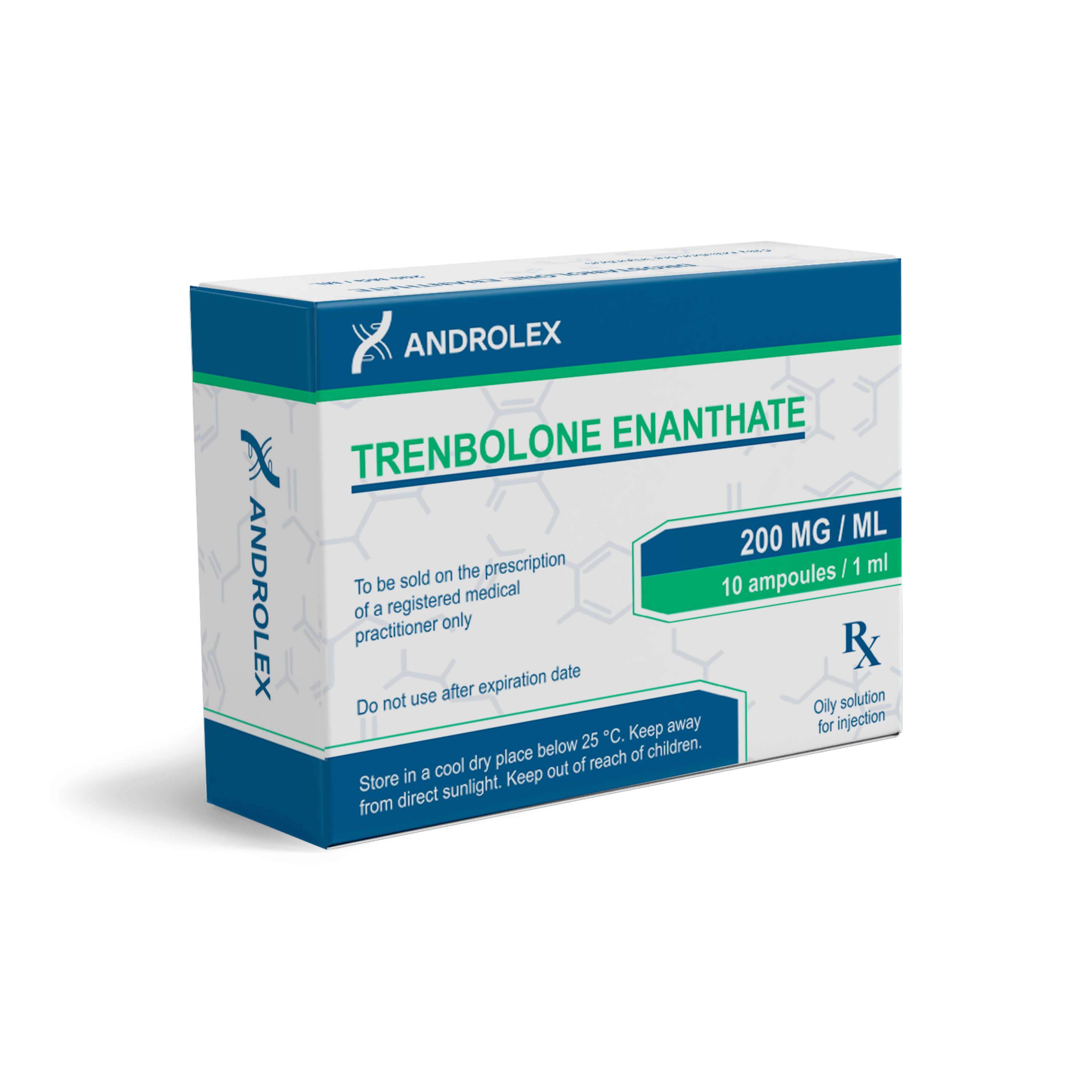 Caja de ampollas de androlex, enantato de trembolona