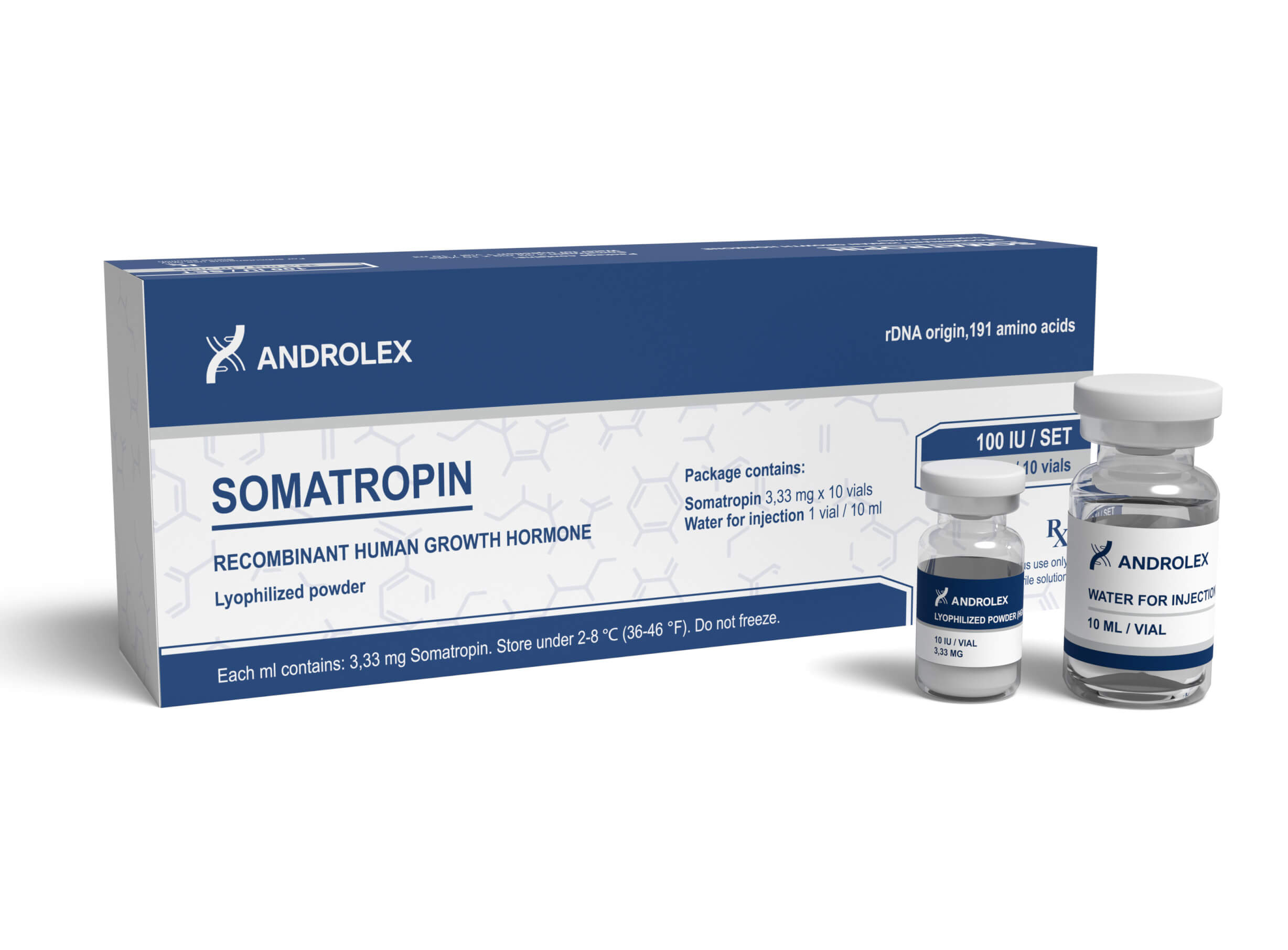 Androlex en polvo de alta hormona del crecimiento 100 UI