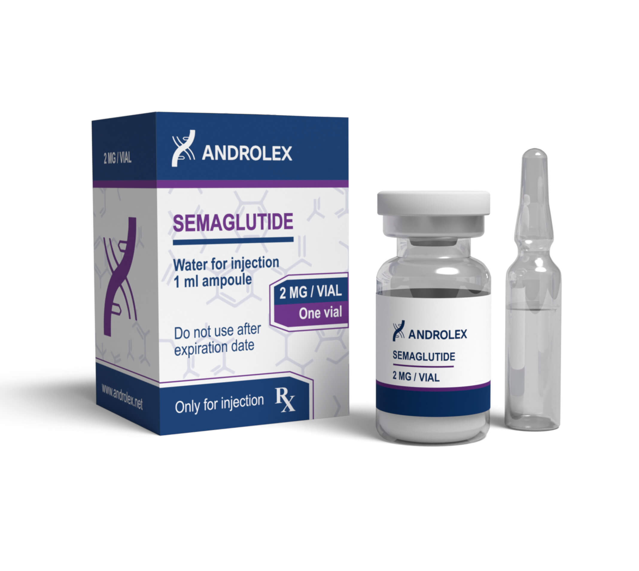 Androlex semaglutida vial de 2 mg