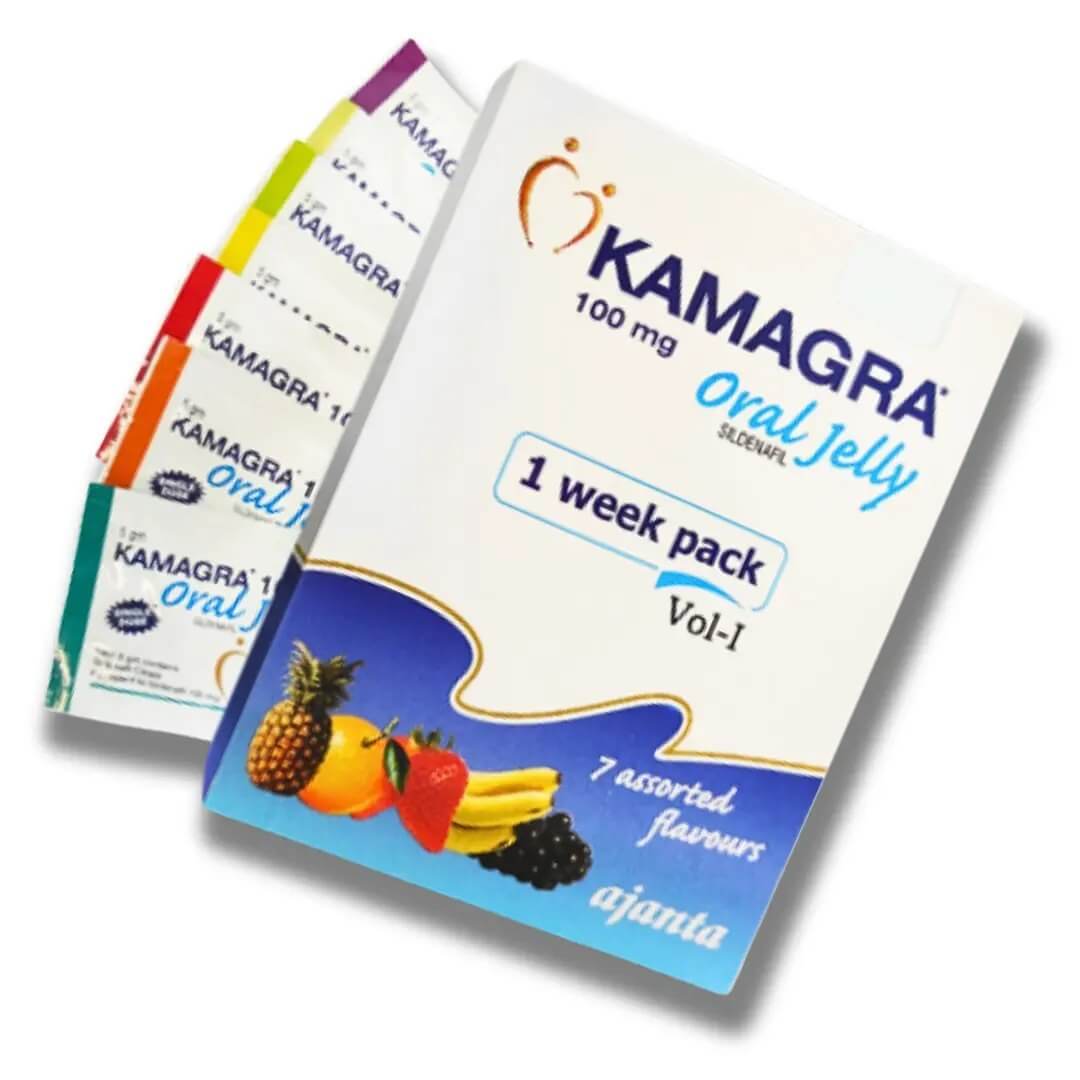 KAMAGRA JELADA ORAL 100 MG (Citrato de Sildenafil + Dapoxetina 100 mg) (1 x 7 comprimidos de gelatina)