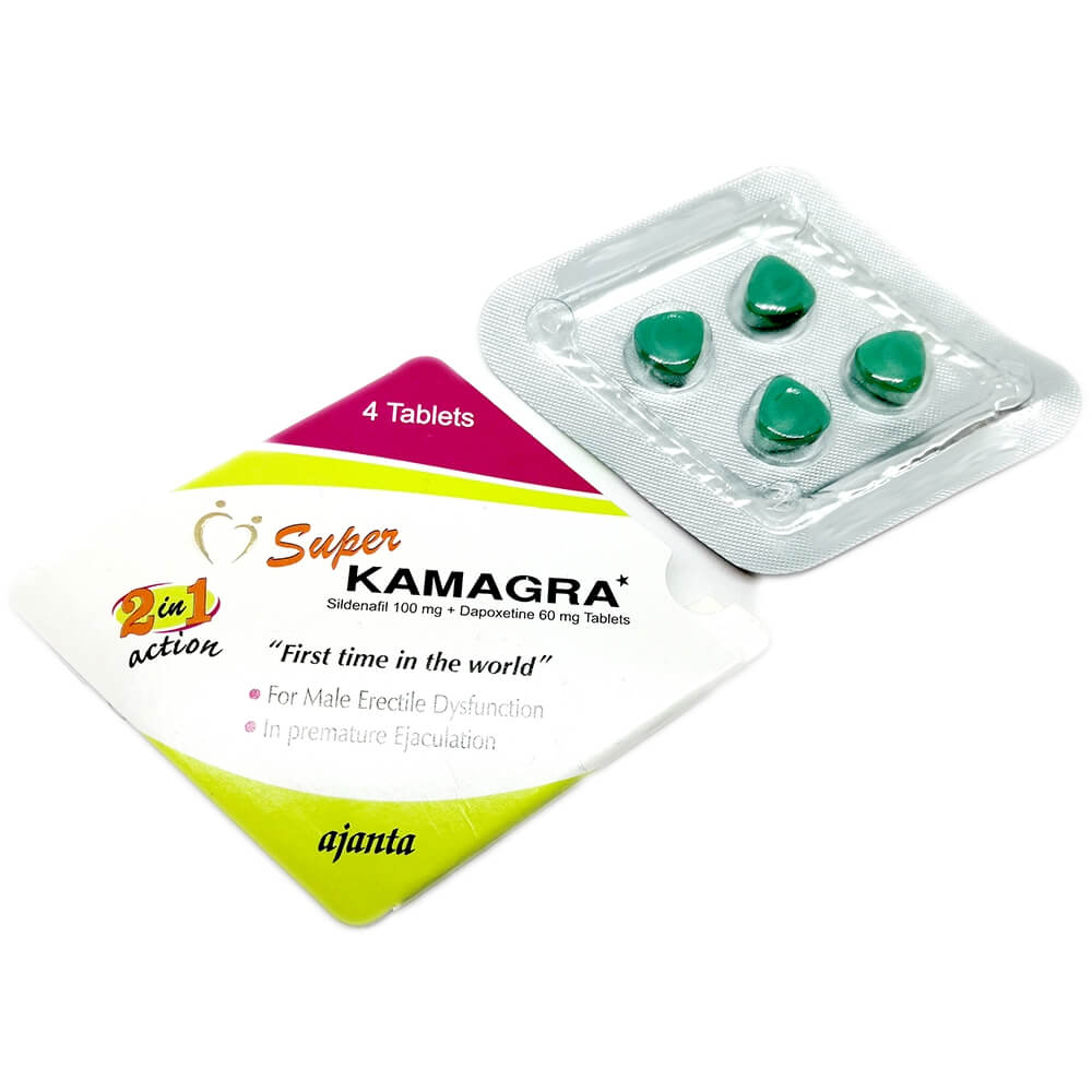 SUPER KAMAGRA (Citrato de Sildenafilo + Dapoxetina) (4 comprimidos)