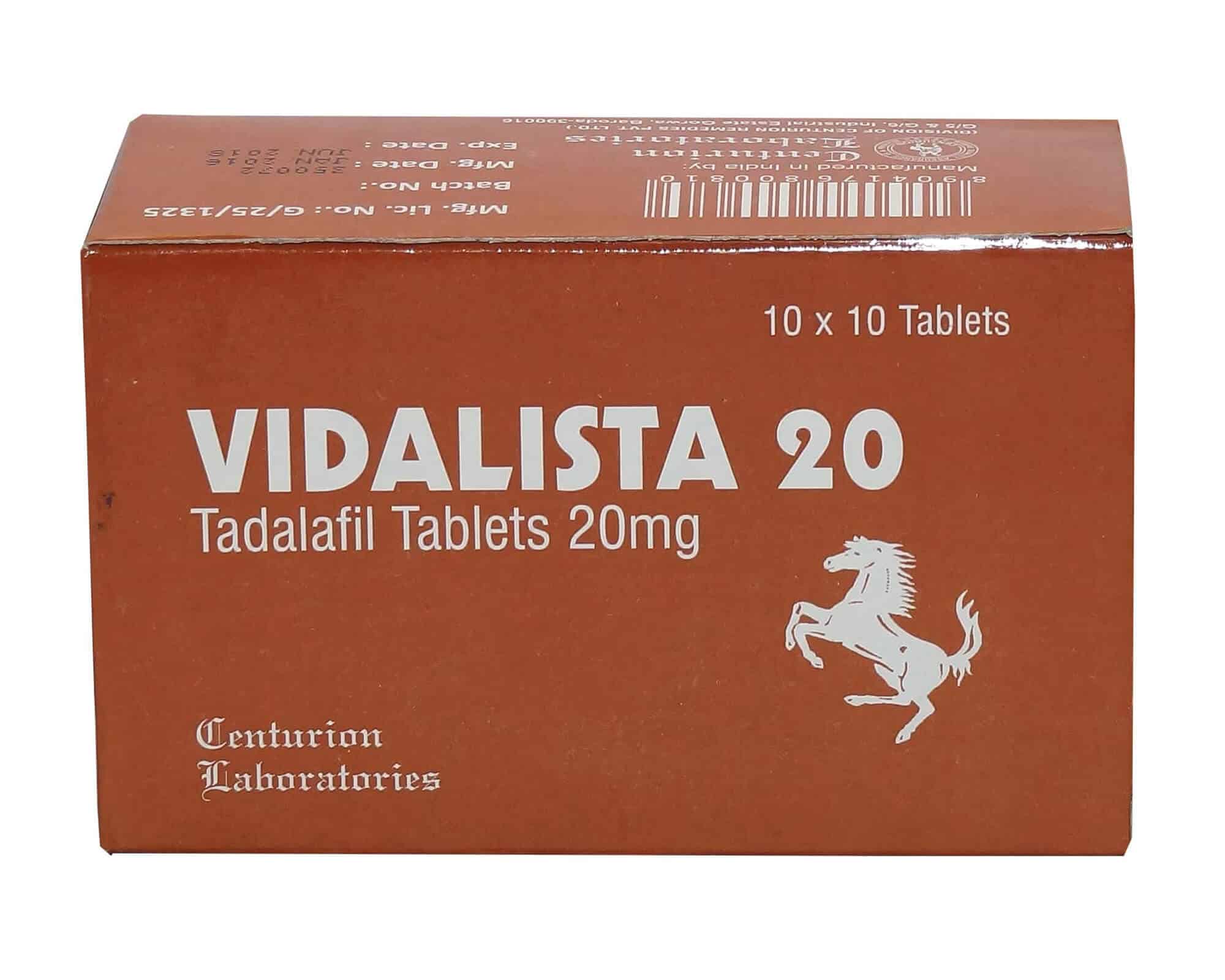 VIDALISTA 20 MG (Tadalafilo 20 mg) (100 comprimidos) - CENTURION